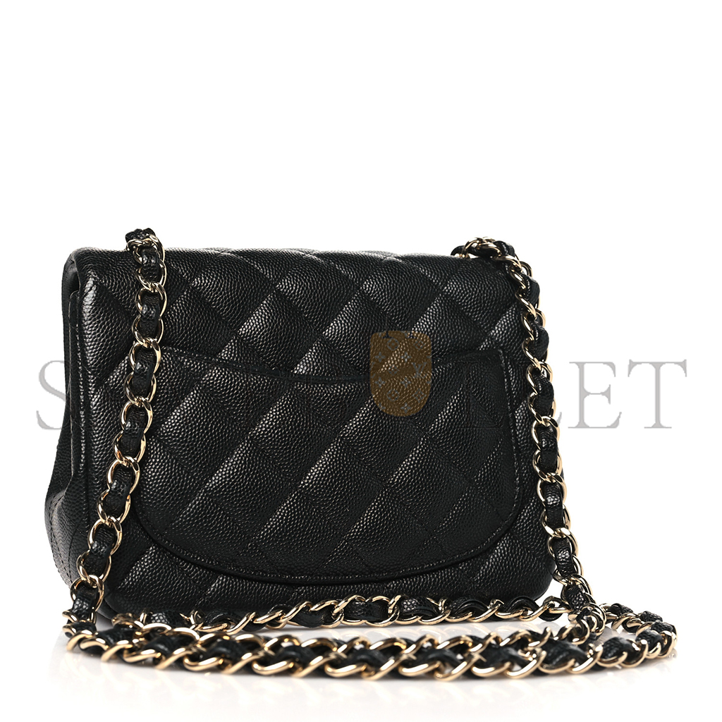 CHANEL MASTER CLASSIC FLAP MINI SQUARE FAT BLACK (17*13.5*8cm)